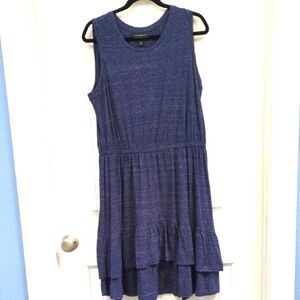 NWT Lane Bryant Heathered Blue Ruffle Sleeveless Dress